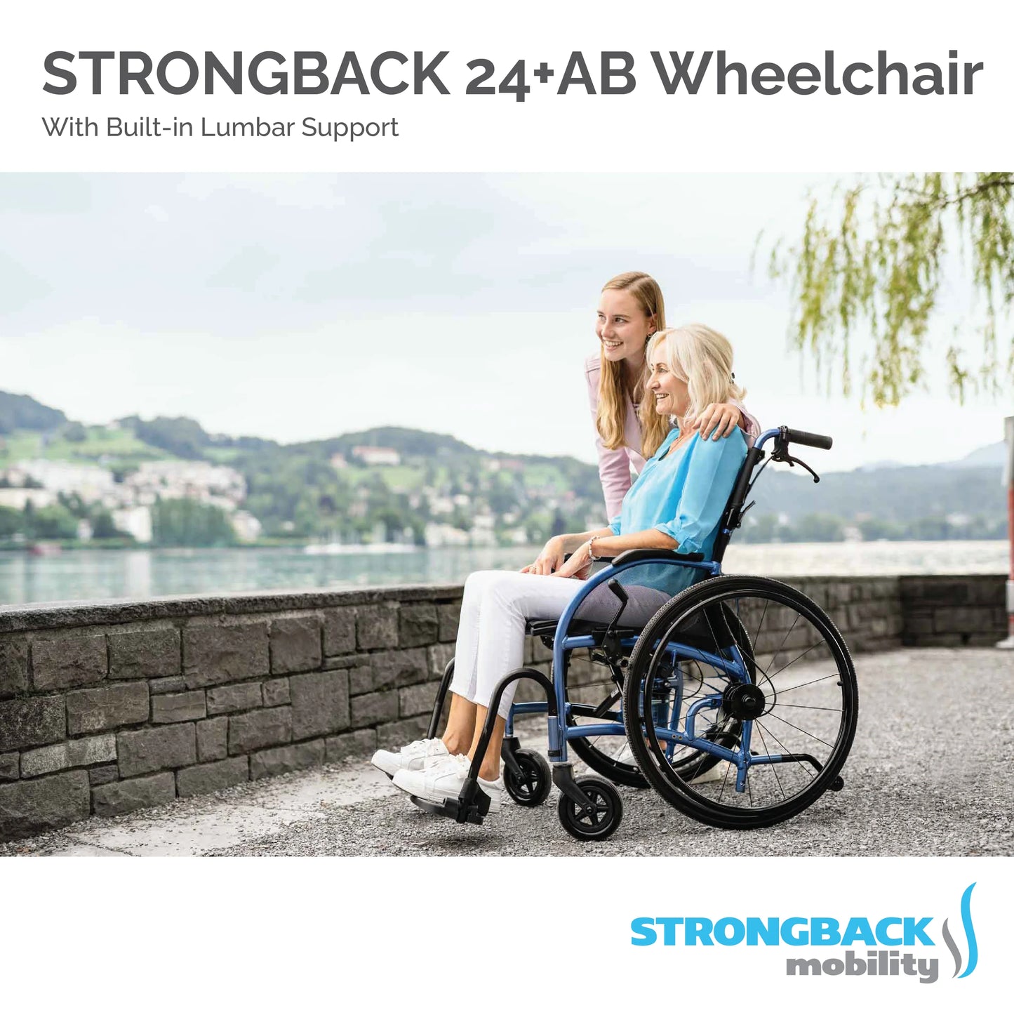 Strongback Mobility STRONGBACK Comfort : 24+AB Wheelchair 1007AB, 1010 AB