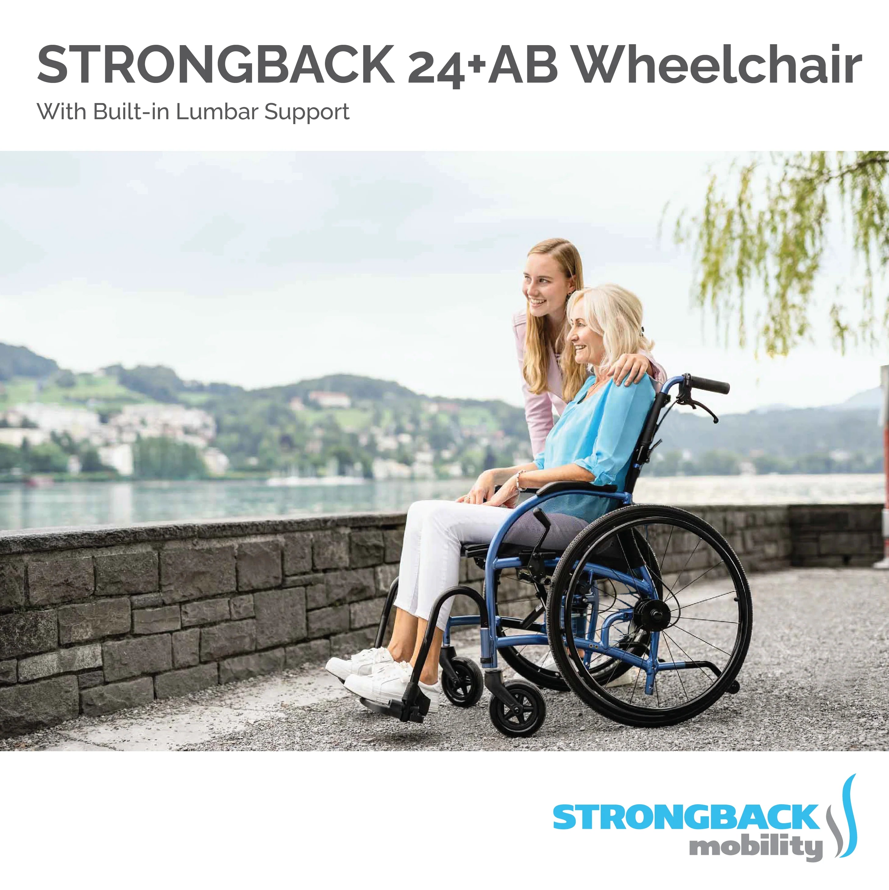 Strongback Mobility STRONGBACK Comfort : 24+AB Wheelchair 1007AB, 1010 AB