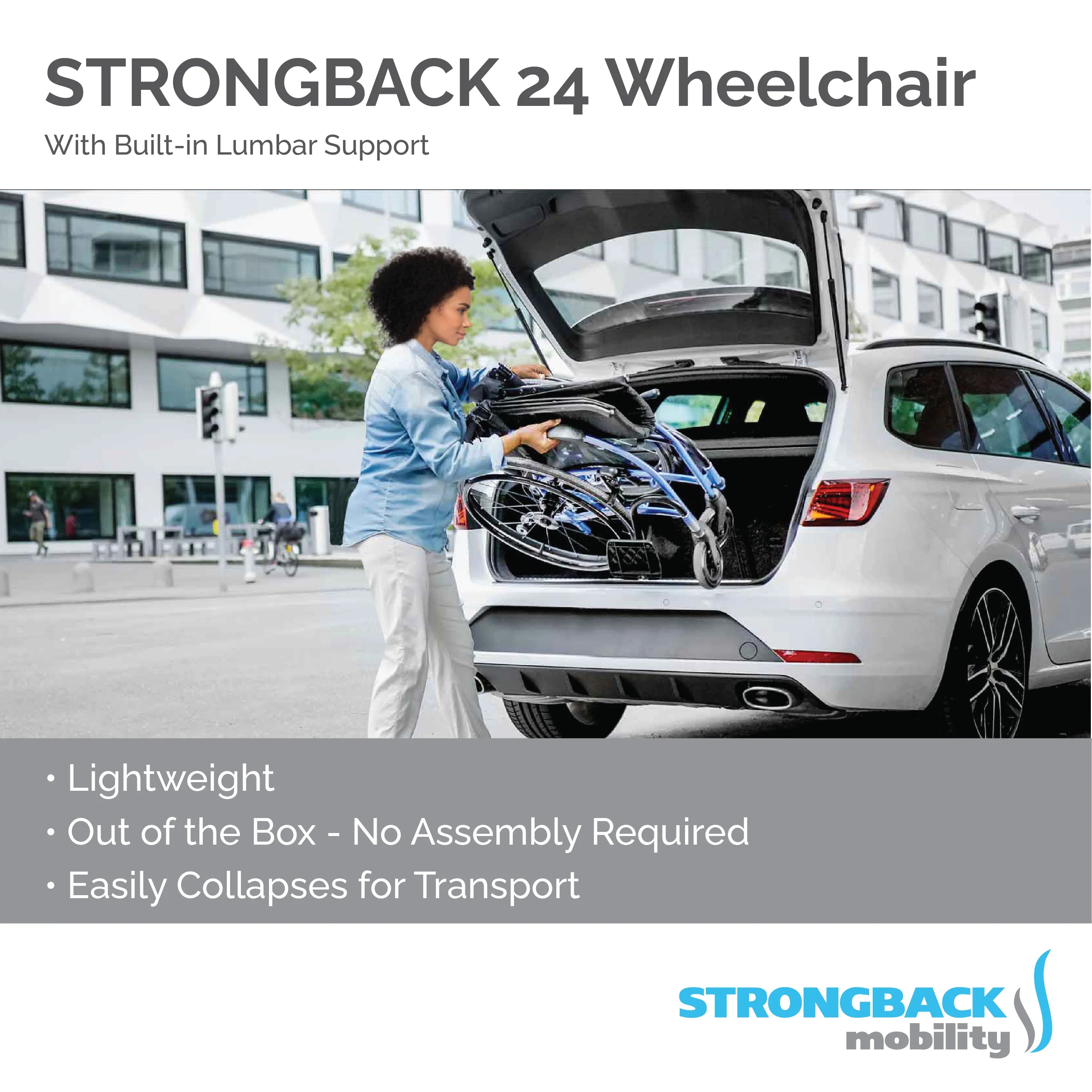 Strongback Mobility STRONGBACK Comfort : 24 Wheelchair 1007, 1010