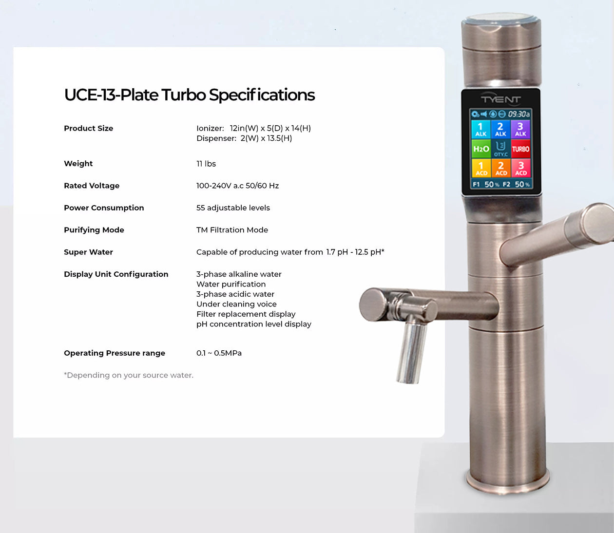 TYENT USA UCE-13 PLUS WATER IONIZER - Antique Bronze Luxury Collection 00851613002529
